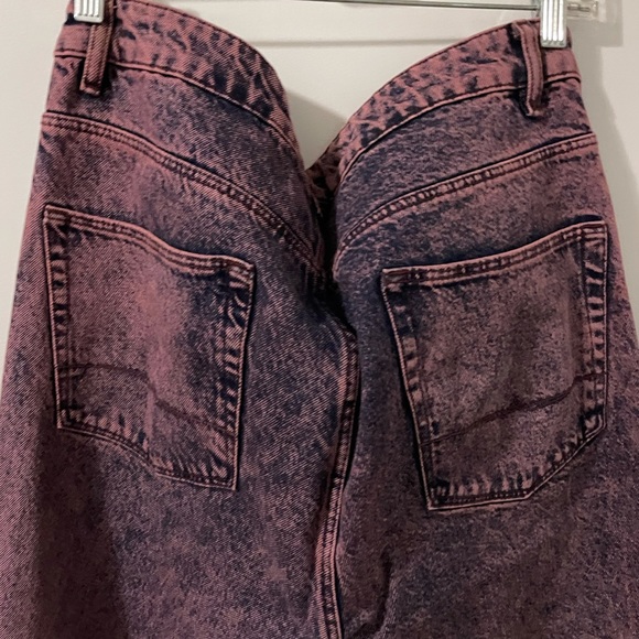Pink/Purple Acid Wash High Waisted Jeans - Picture 3 of 4